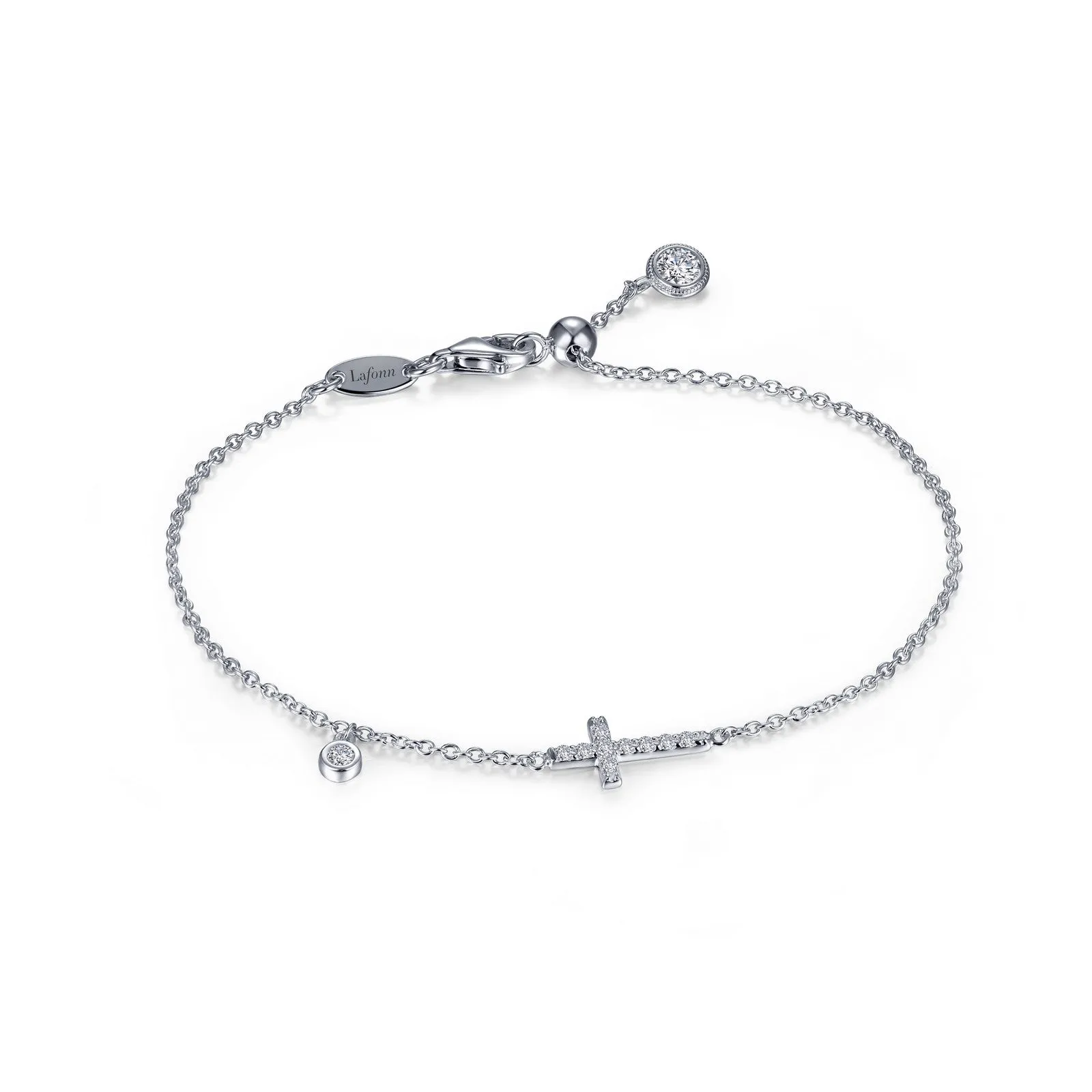 0.44 CTW Adjustable Sideways Cross Bracelet B0136CLP75