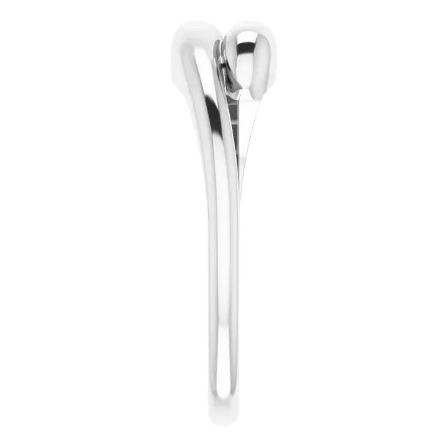 14K White Gold Domed Bypass Ring