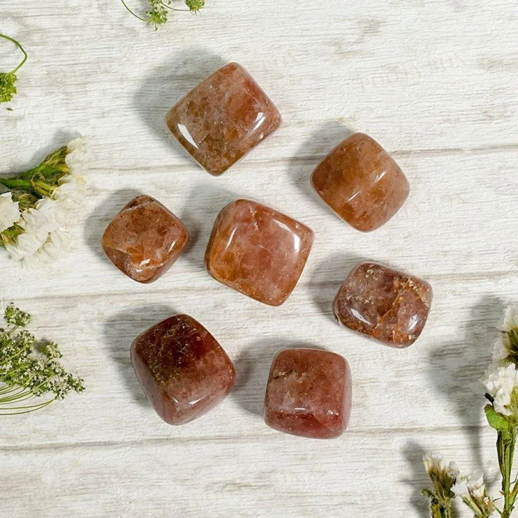Cherry Quartz Crystal Healing Tumble Stone Set