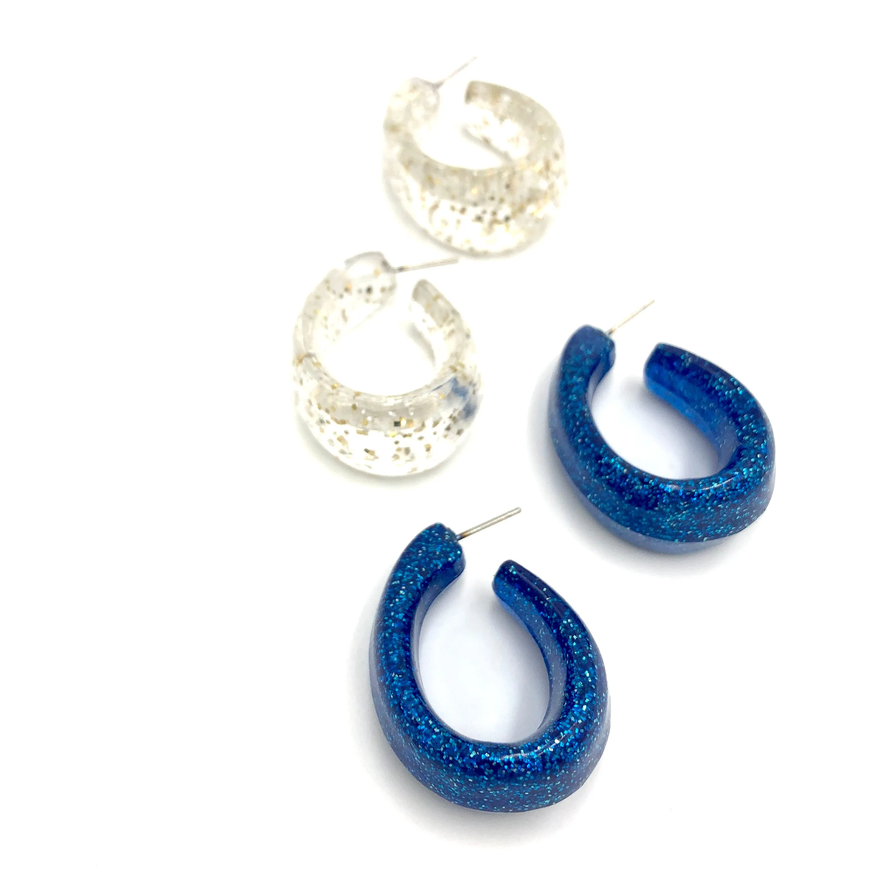 Glitter Confetti Oval Hoop Earrings