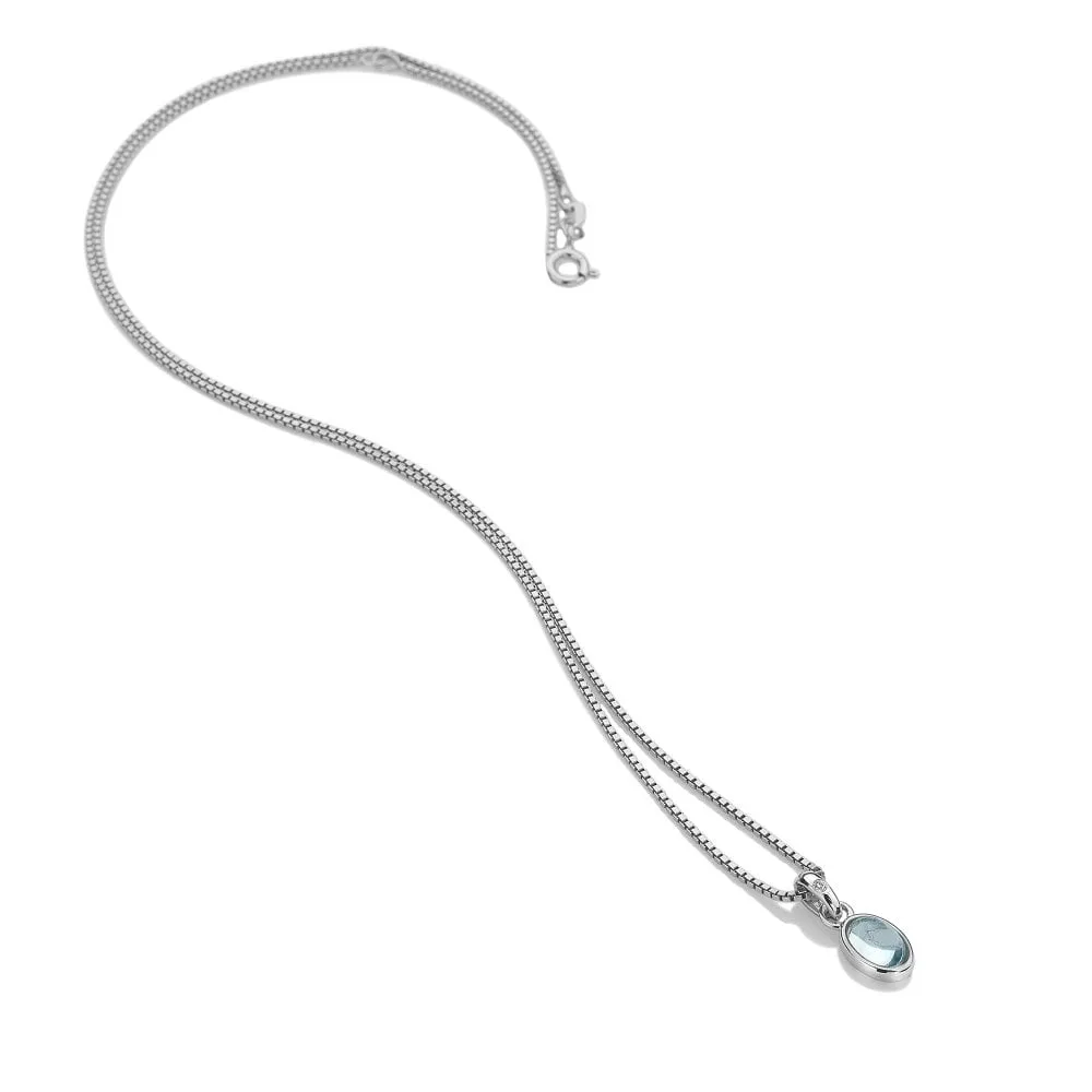 Hot Diamonds December Birthstone Sterling Silver Blue Topaz Necklace