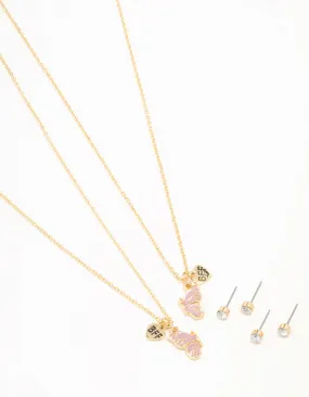 Kids Gold Butterfly  Jewellery Set