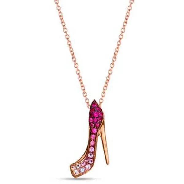 Le Vian Pink & White Sapphire High Heel Shoe Pendant