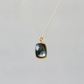 London Blue Topaz Silver and Gold Theia Necklace #8