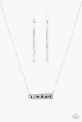 Paparazzi Necklace ~ I Am Brave - Silver