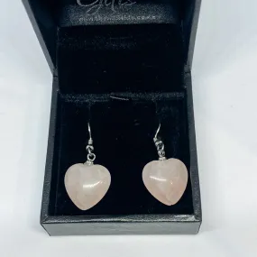 Rose Quartz Heart Earrings
