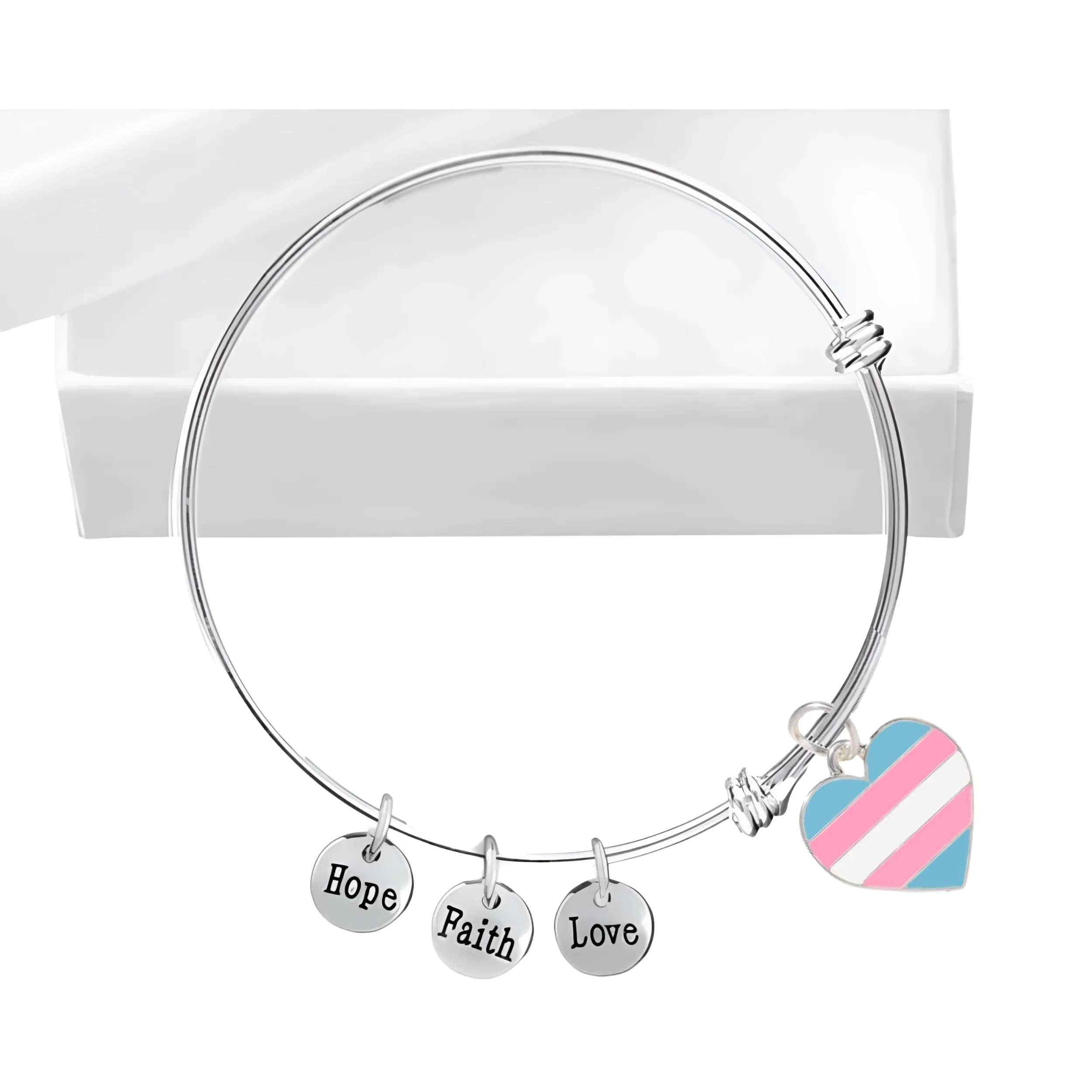 Transgender Heart Pride Retractable Charm Bracelets